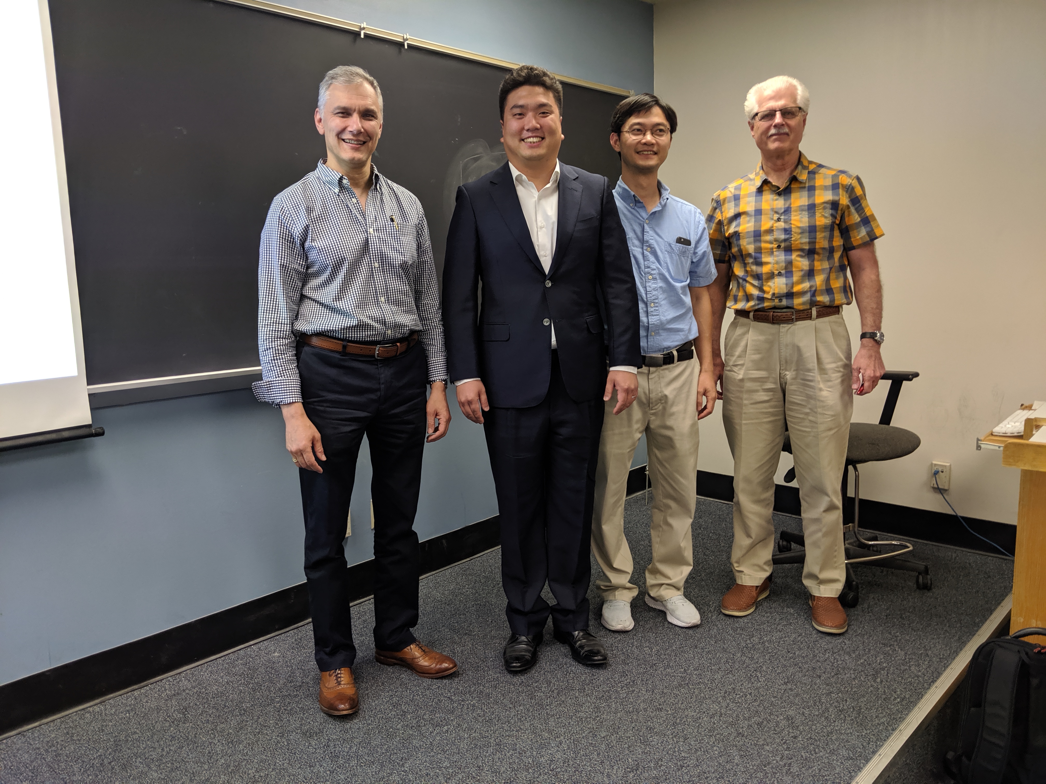 Donghan with his committee before the defense.